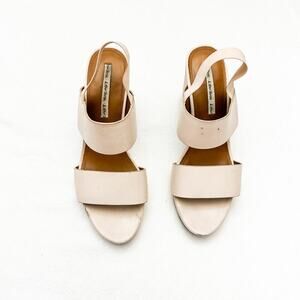 & Other Stories Nude Pink Block Heel Strappy Round Toe Sandals Shoes Size 40 EUC